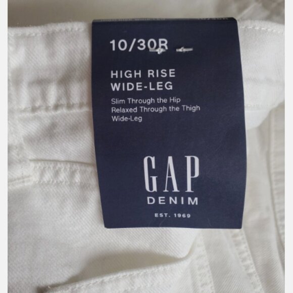 GAP High Rise Wide Leg Relaxed Jeans Off White 100% Cotton Size 30/10 NWT RT$70 - Picture 9 of 10